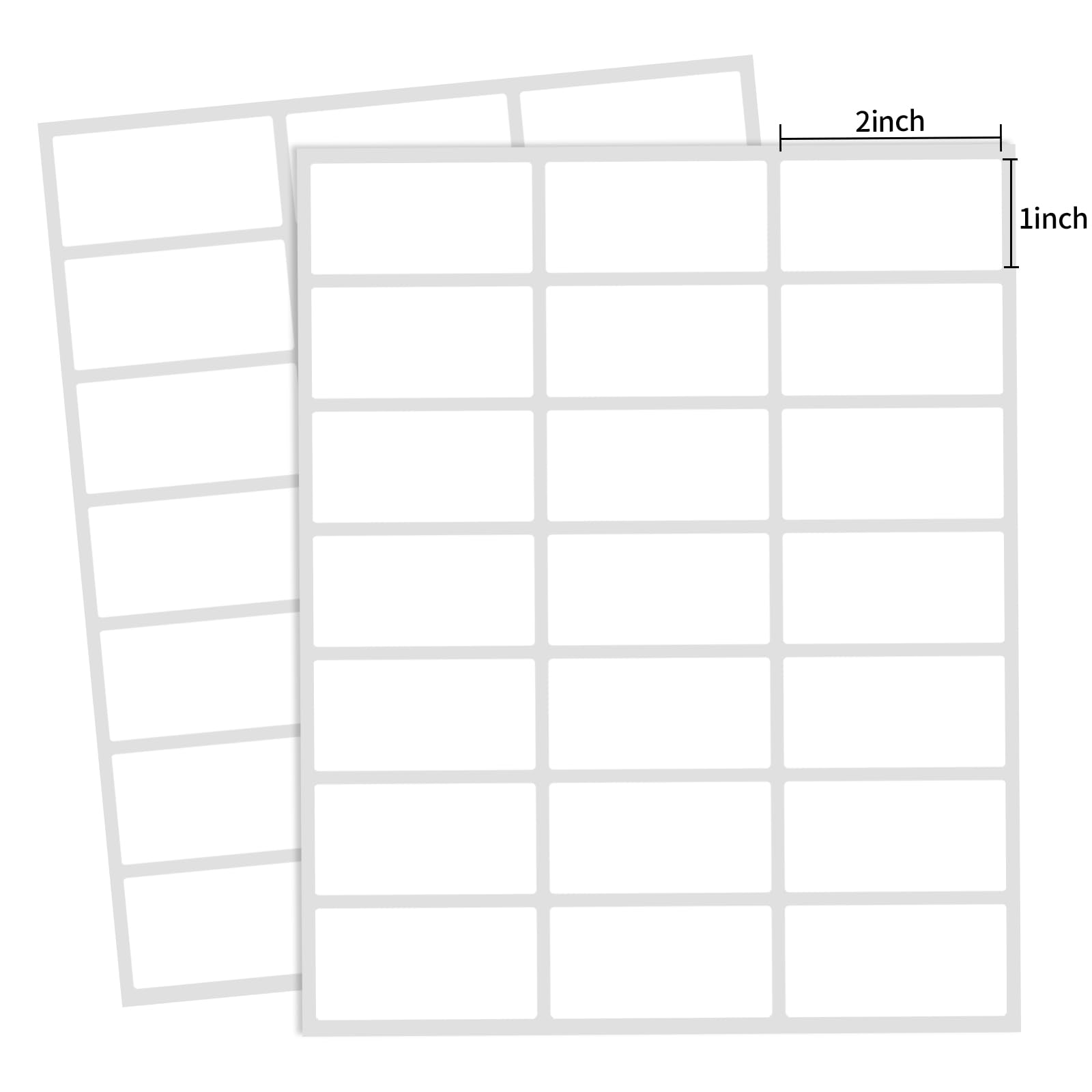 Yeachlaing 1'  2' Inch Removable Blank Freezer Labels,Water/Oil/Tear Resistant/Ink Won'T Smudge No Residue (378 Pcs,1 Bag)