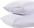 White Classic Luxury Hotel Collection Zippered Style Pillow Cover, 200 Thread Count, Soft Quiet Zippered Pillow Protectors, Stan
