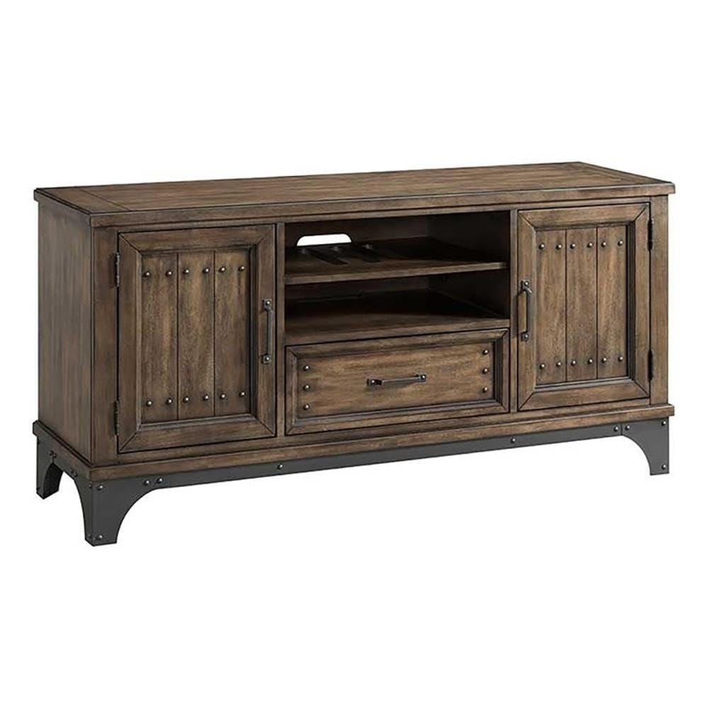 Intercon Whiskey River Console with 2 Shelves, Drawer, and 2 Cabinets, Gun Powder Gray, 60&quot; Width TV Stands