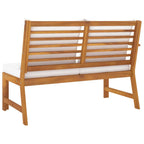 vidaXL Cream Cushioned Patio Bench 45.1", Solid Acacia Wood with Weather-Resistant Features and Easy-to-Clean Oil Finish