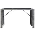 7 Piece Garden Bar Set with Cushions Poly Rattan Gray