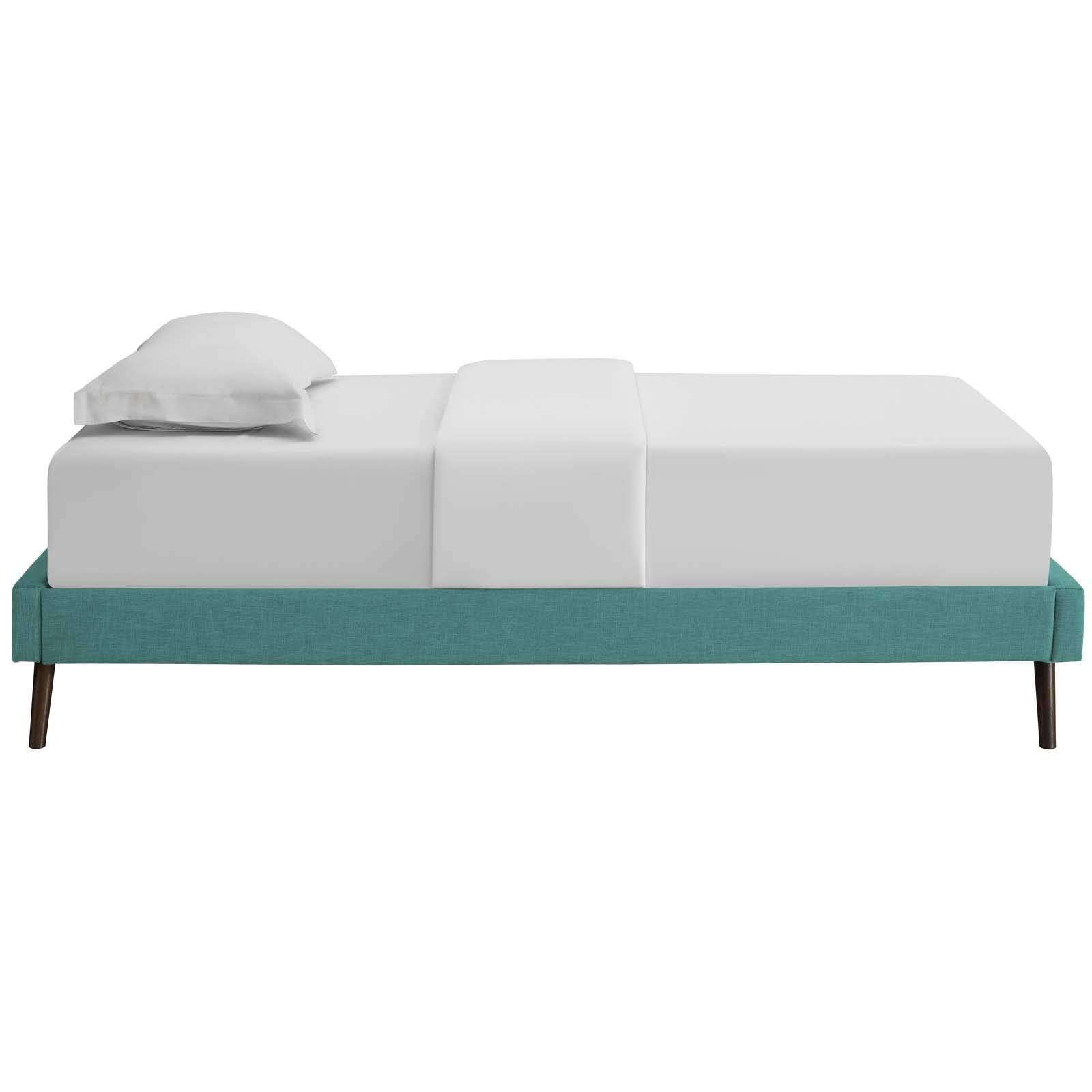 Modway Loryn Upholstered Twin Platform Bed Frame With Wood Slat Support In Teal