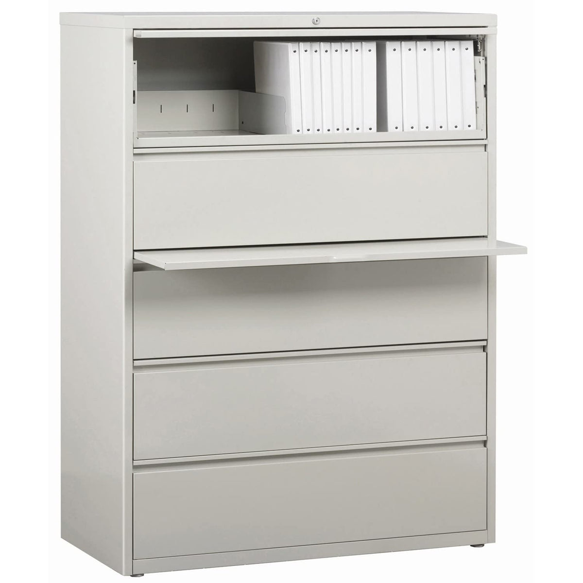 Lorell 5-Drawer Lateral File, 42 by 18-5/8 by 67-11/16-Inch, Gray