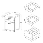 Monarch Specialties 3 Drawer File Cabinet - Filing Cabinet (Dark Taupe)