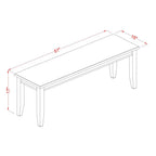 East West Furniture DUML6D-MAH-W Dudley 6 Piece Kitchen Set Contains a Rectangle Table and 4 Dining Room Chairs with a Bench, 36x60 Inch