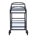 Acme Colson 2-Tier Mirrored Shelf Serving Cart with Casters in Black