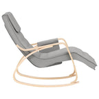 vidaXL Modern Rocking Chair - Light Gray Durable Fabric Upholstery - Solid Birch Wood Frame - Breathable and Long-Lasting - Enhanced Seating Experience