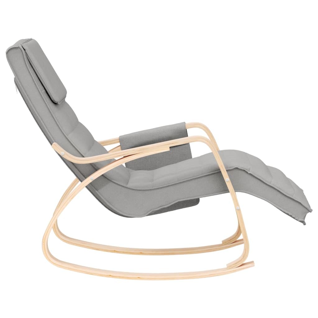 vidaXL Modern Rocking Chair - Light Gray Durable Fabric Upholstery - Solid Birch Wood Frame - Breathable and Long-Lasting - Enhanced Seating Experience
