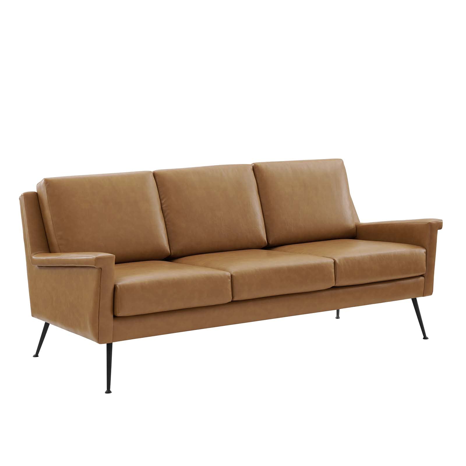 Modway Chesapeake Vegan Leather, Sofa, Black Tan