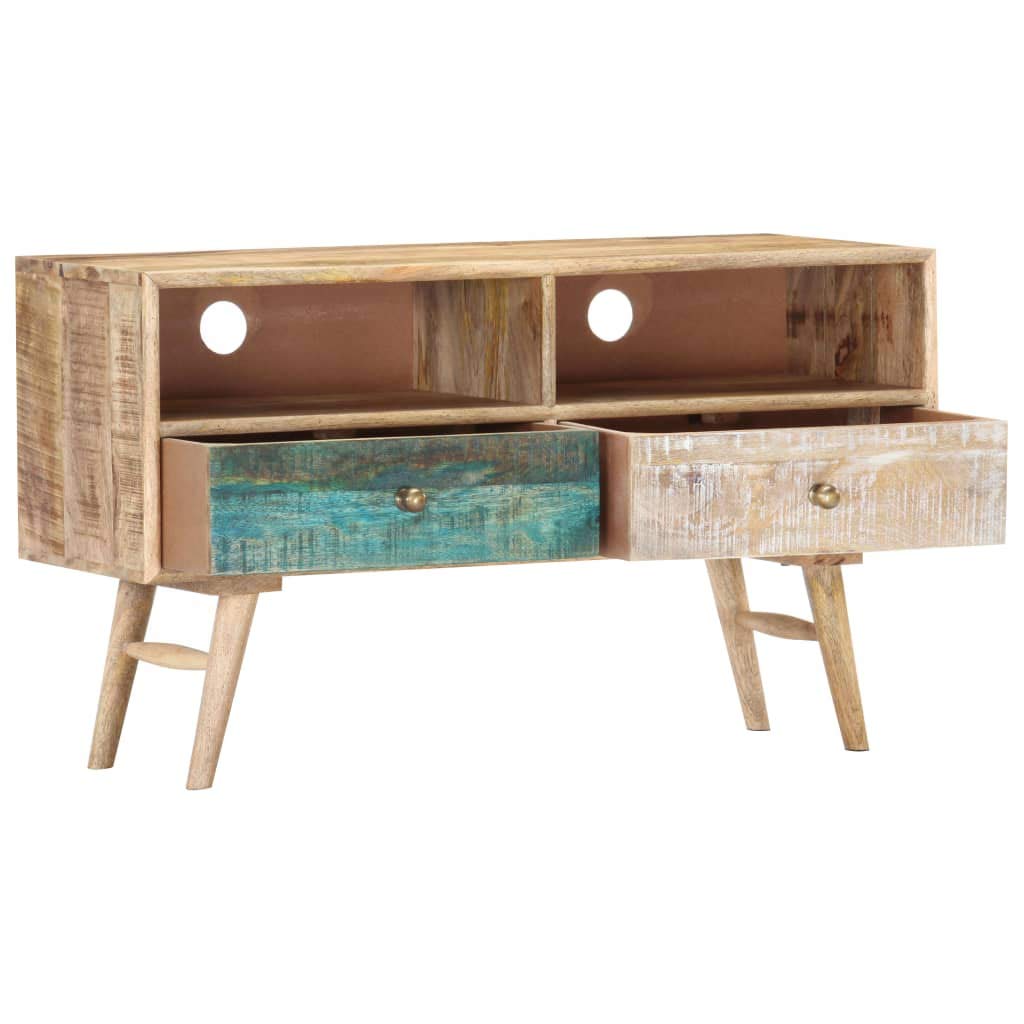 TV Cabinet 34.6&quot;x11.8&quot;x19.7&quot; Solid Mango Wood