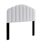 Modway Veronique Channel Tufted Performance Velvet Upholstered Full/Queen Headboard In White