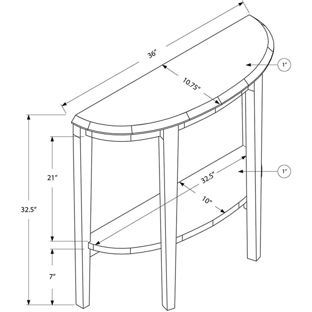 Monarch Specialties Console Table - Narrow Entry Table, 36?L (White)