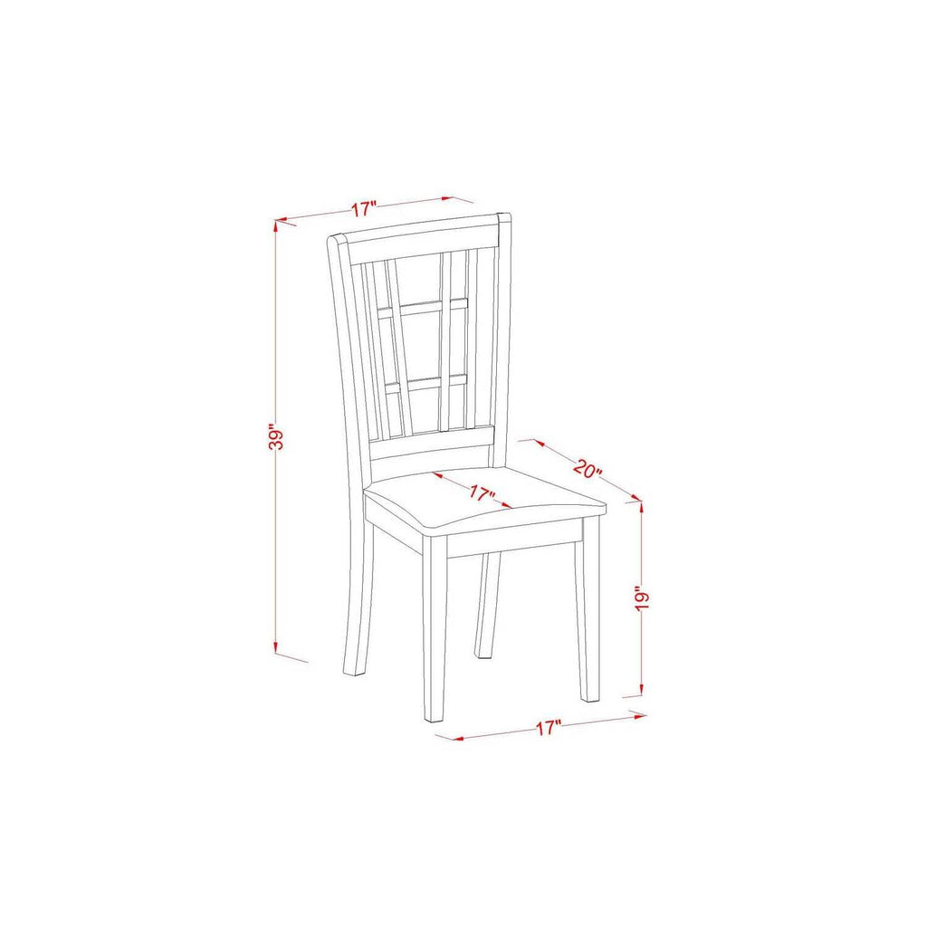 East West Furniture Amni5-Bch-W Antique 5 Piece Modern Set Includes A Round Kitchen Table With Pedestal And 4 Dining Room Chairs, 36X36 Inch
