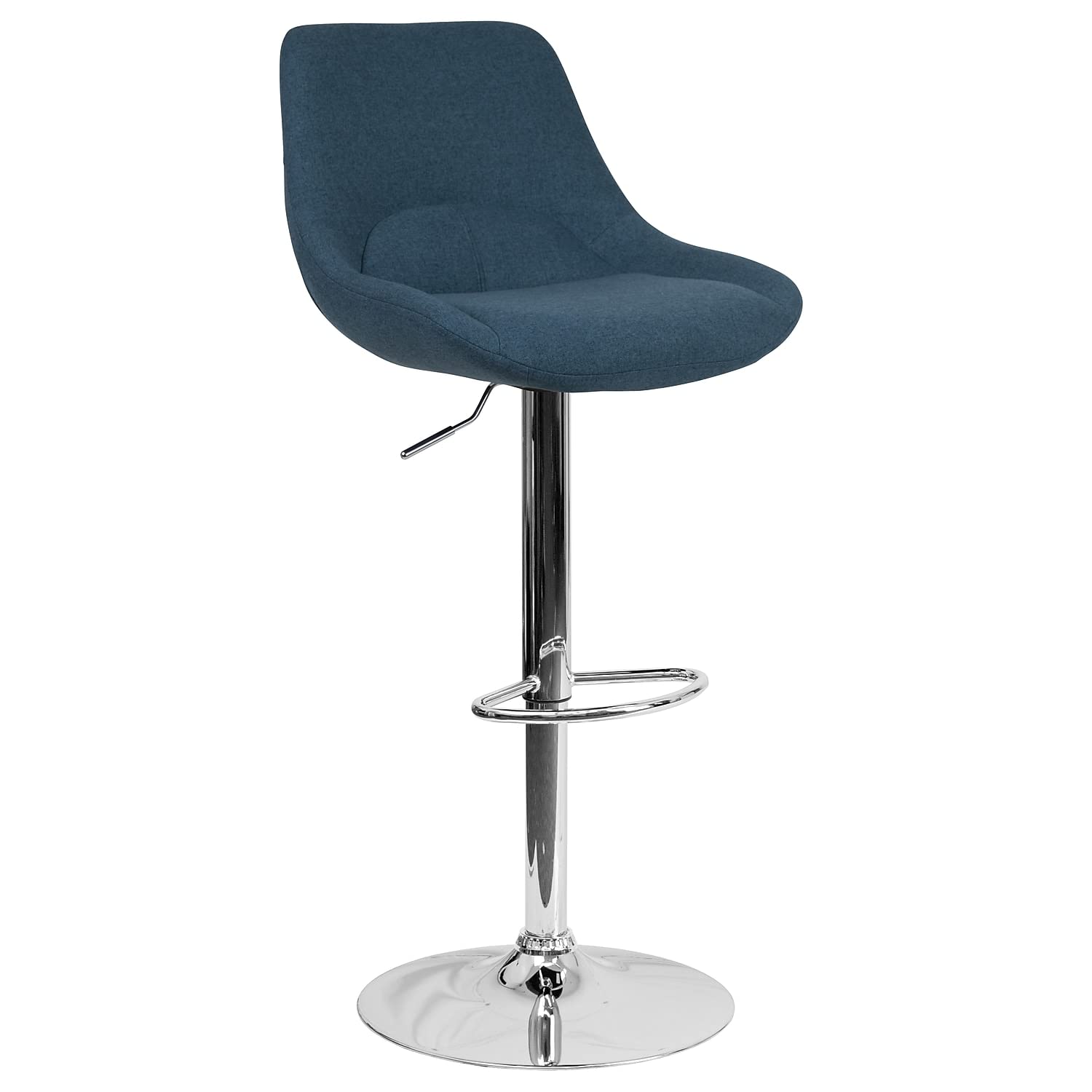 Flash Furniture Contemporary Dark Gray Fabric Adjustable Height Barstool With Chrome Base - Thumbnail 2