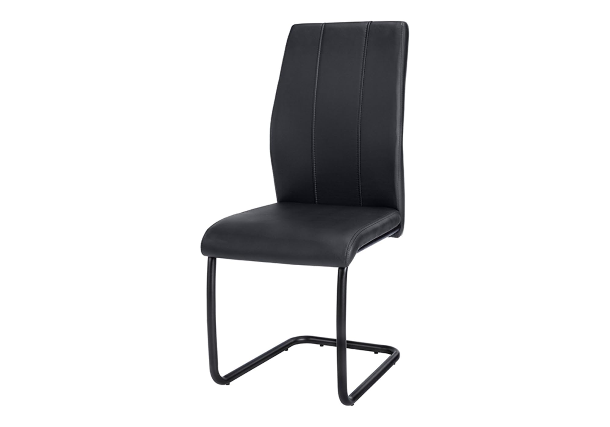 Monarch Specialties Chair-2Pcs / 39&quot; H/Black Leather-Look/Metal Dining Chair