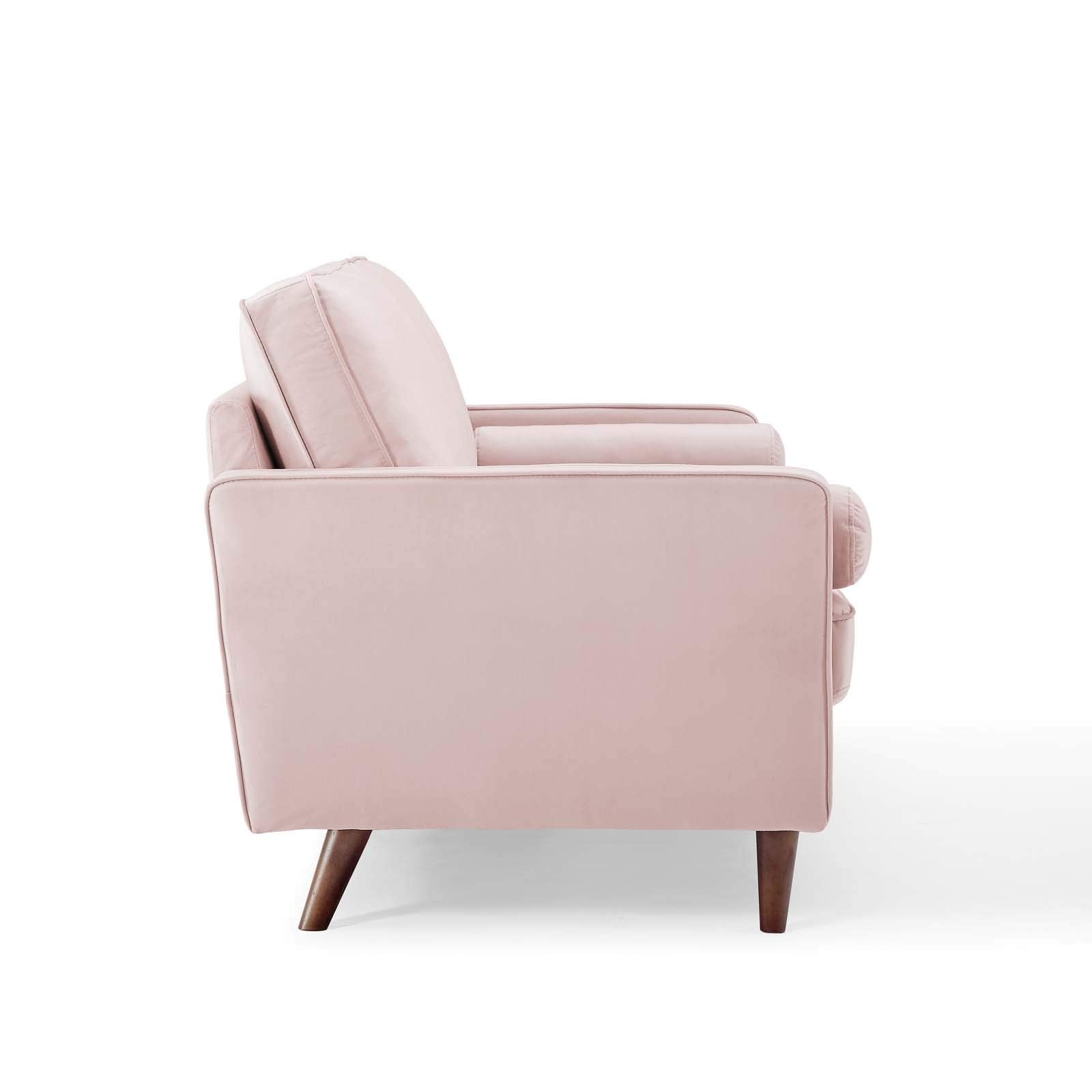Modway Valour Performance Velvet Loveseat, Pink Valour Performance Velvet Loveseat