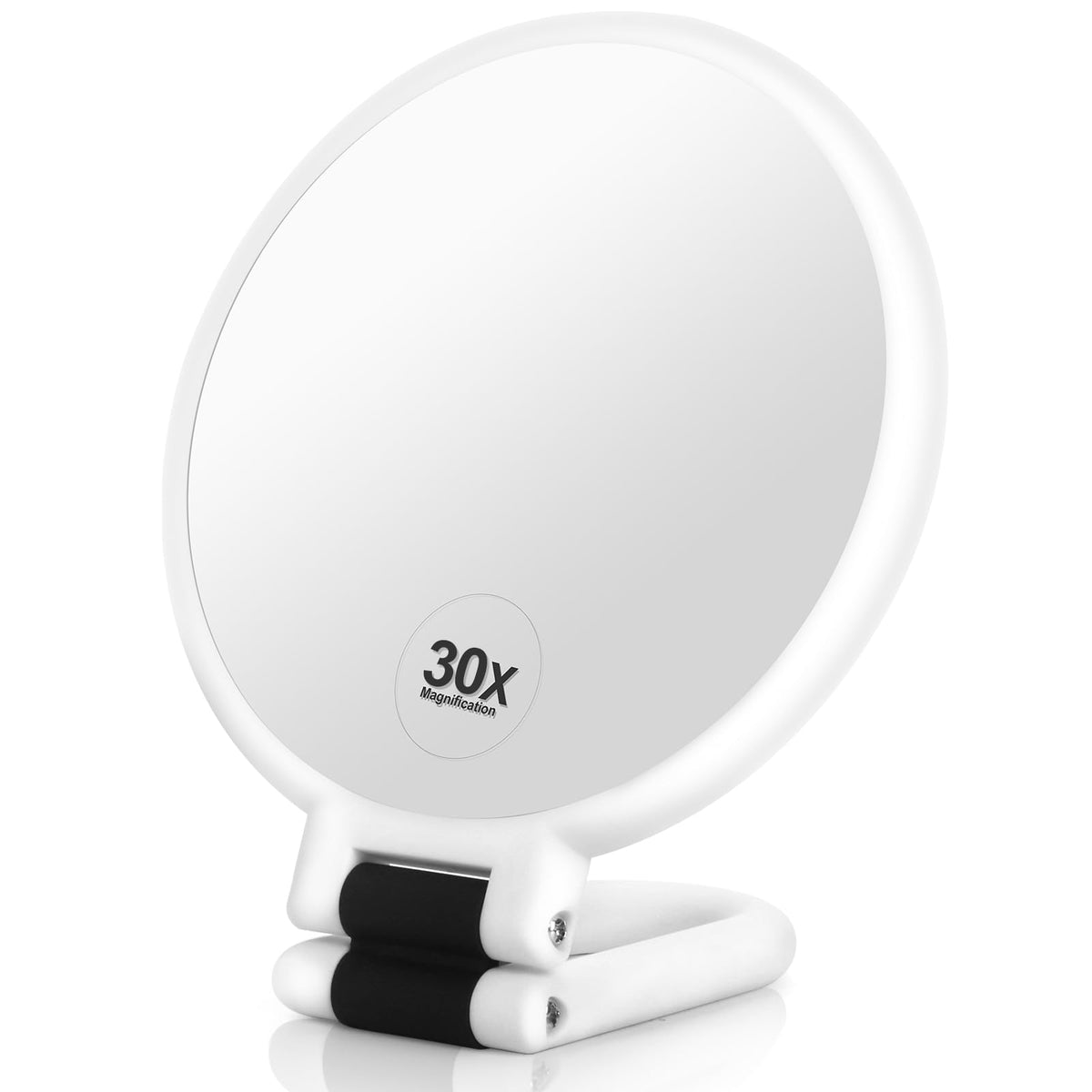 Martvex 1x 30x Magnifying Travel Mirror, Hand Mirror with Handle - Double Side Hand Held Mirror with 1x30x Magnification & Folda