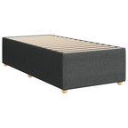 vidaXL upholstered Dark Gray Bed Frame - Twin XL Mattress Base, Polyester Fabric Bedstead with slats, Modern Style