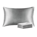 Bedelite Satin Pillowcase With Zipper 4 Pack, Grey Pillow Cases Standard Size, Super Soft And Cooling Similar To Silk Pillow Cas