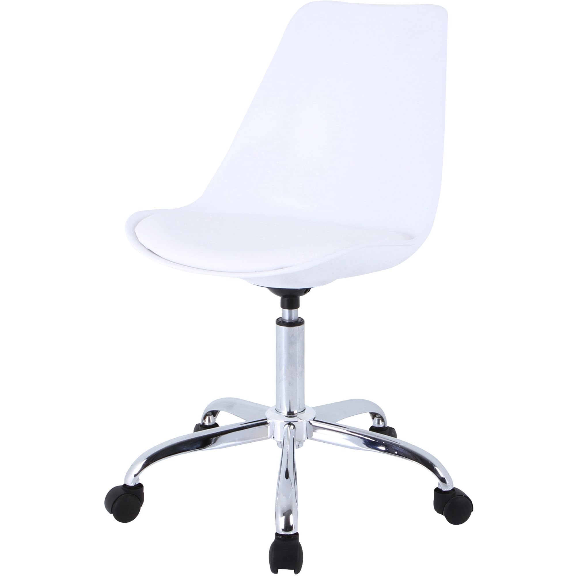 Lorell Plastic Shell Task Chair, 37.4&quot; x 23.9&quot; x 16.5&quot;, White