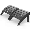 Greenvines Adirondack-Ottoman | Folding | Set Of 2 | Hdpe Plastic | Outdoor Footrest | All Weather | Foot Rest | Foot Stool | Grey | For Adirondack Chair | For Patio Backyard Pool