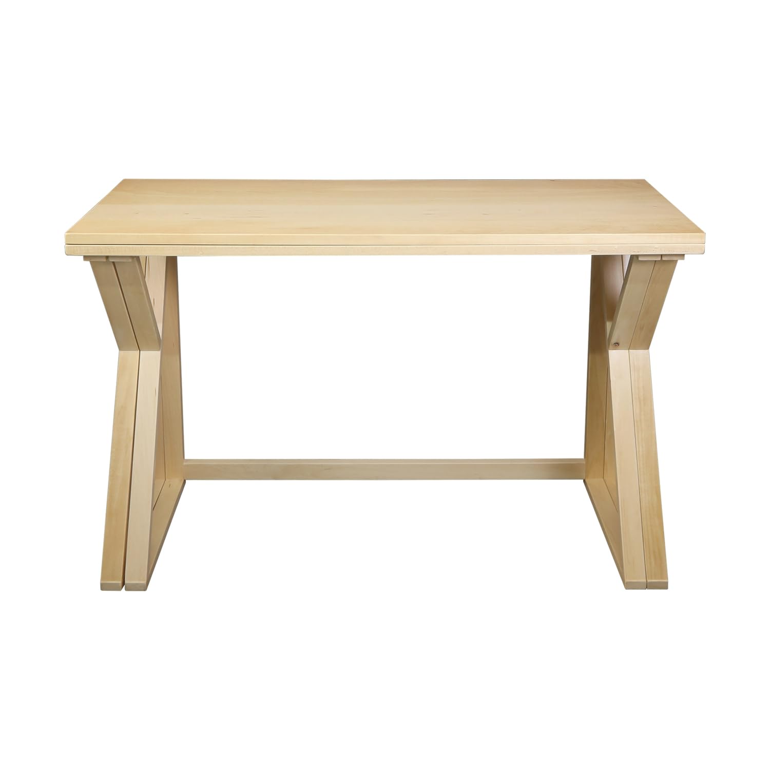 American Trails Solid Wood Folding Convertible Dining Console Table, Natural