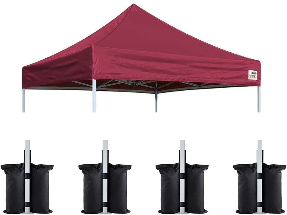 Eurmax Usa Pop Up Canopy Replacement Canopy Tent Top Cover, Instant Ez Canopy Top Cover Only,Bonus 4Pc Pack Canopy Weight Bag (8
