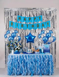 Homebakers Mart Birthday Decoration Combo Set  2 Curtain, 1 Happy Birthday Banner, 20 Balloons (1010 Mixed Colors), 1 Star Foi