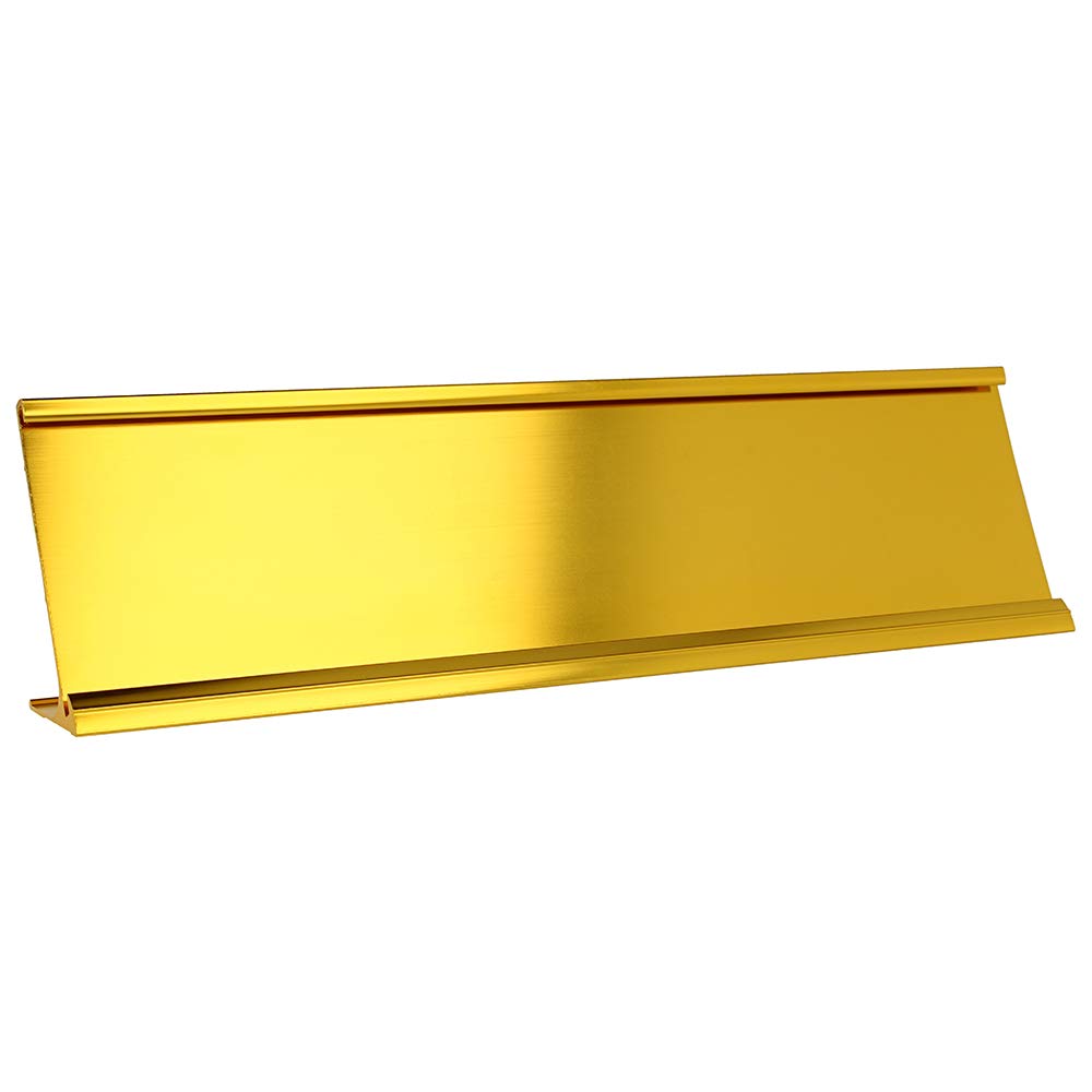 2' X 8' Aluminum Name Plate Holder For Desk - Office Business Door Sign Holder - Gold