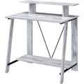 Acme Nypho Wooden 2 Shelves Writing Desk in Antique White and Black