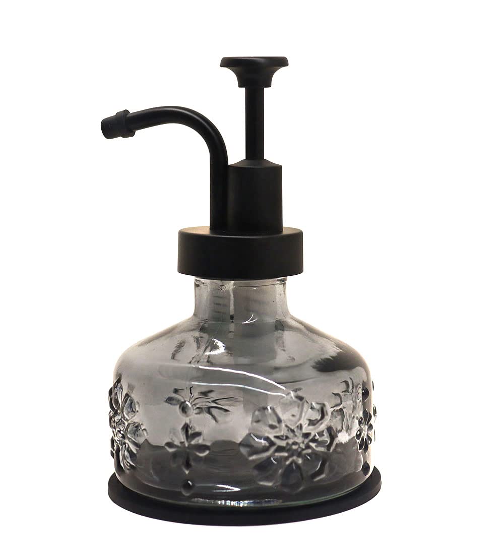OCTMUSTARD,Glass Soap Dispenser for Kitchen and Bathroom Countertop, Smooth Action Pump Refillable Wash Hand Liquid, Dish Deterg