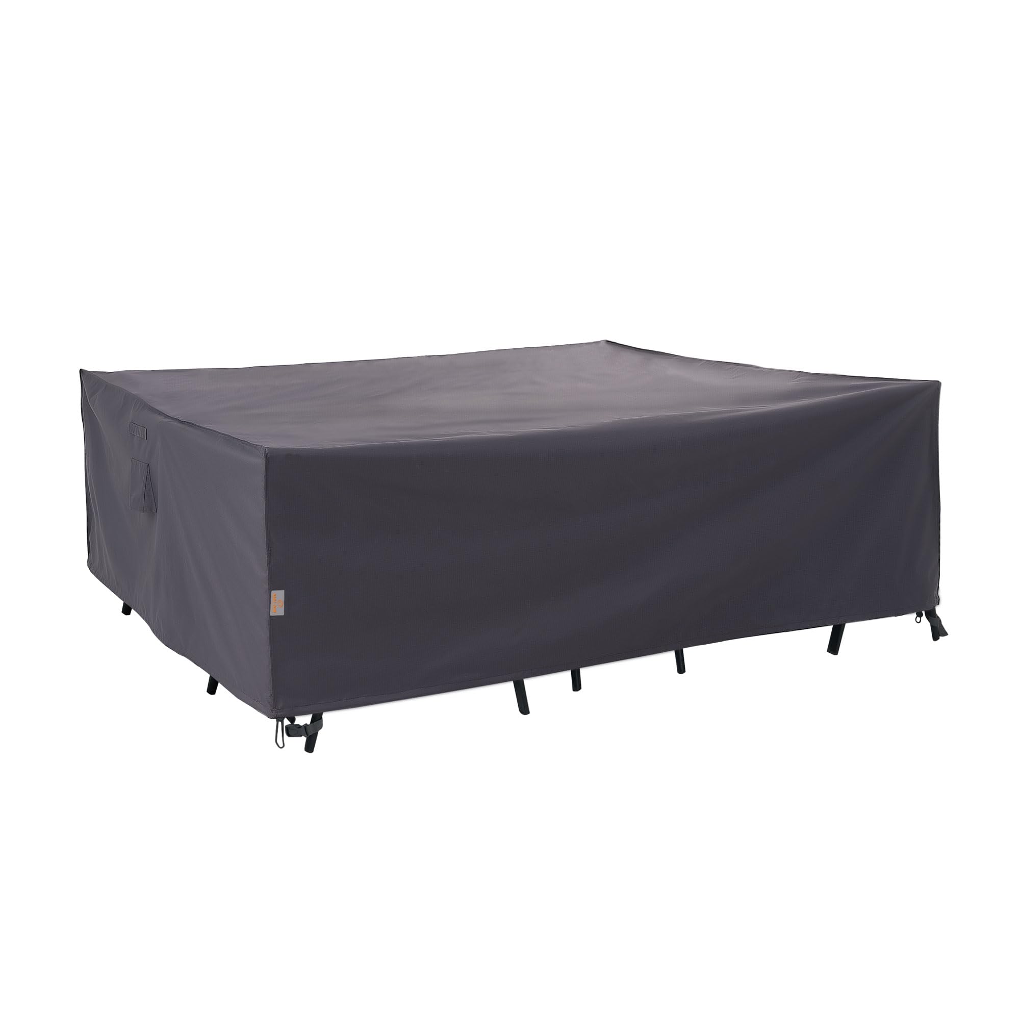 WJ-X3 Rip-Stop Patio Table Cover, Heavy-Duty Waterproof & Windproof Outdoor Furniture Cover, 102 x 78 x 31, Gray