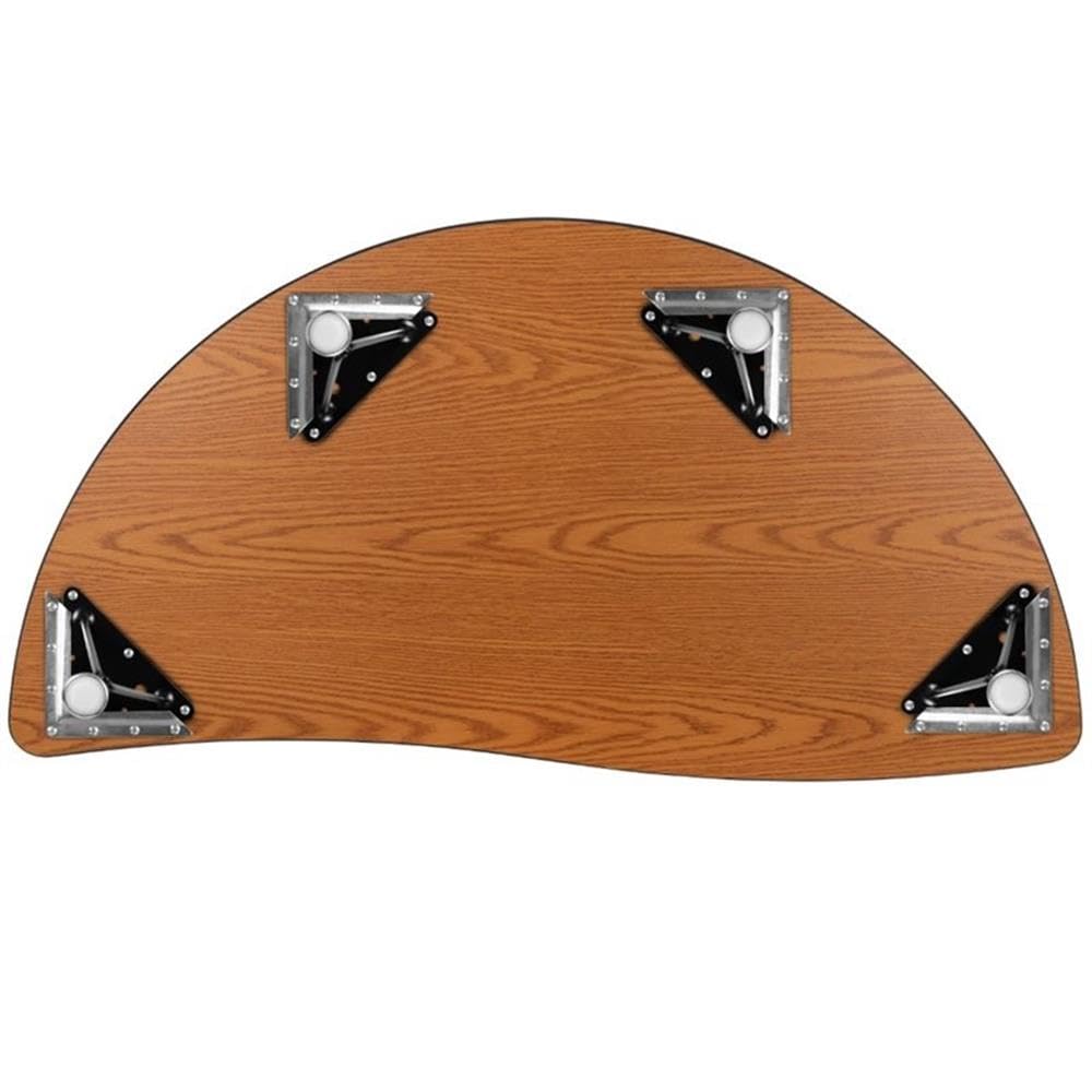 Flash Furniture 47.5' Half Circle Wave Collaborative Grey Thermal Laminate Activity Table - Standard Height Adjustable Legs