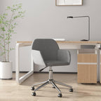 vidaXL Light Gray Office Chair - Swivel Design, 100% Polyester Fabric Material, Adjustable Seat Height, Comfort, Elegance, Includes Armrest, Metal and Plywood Construction