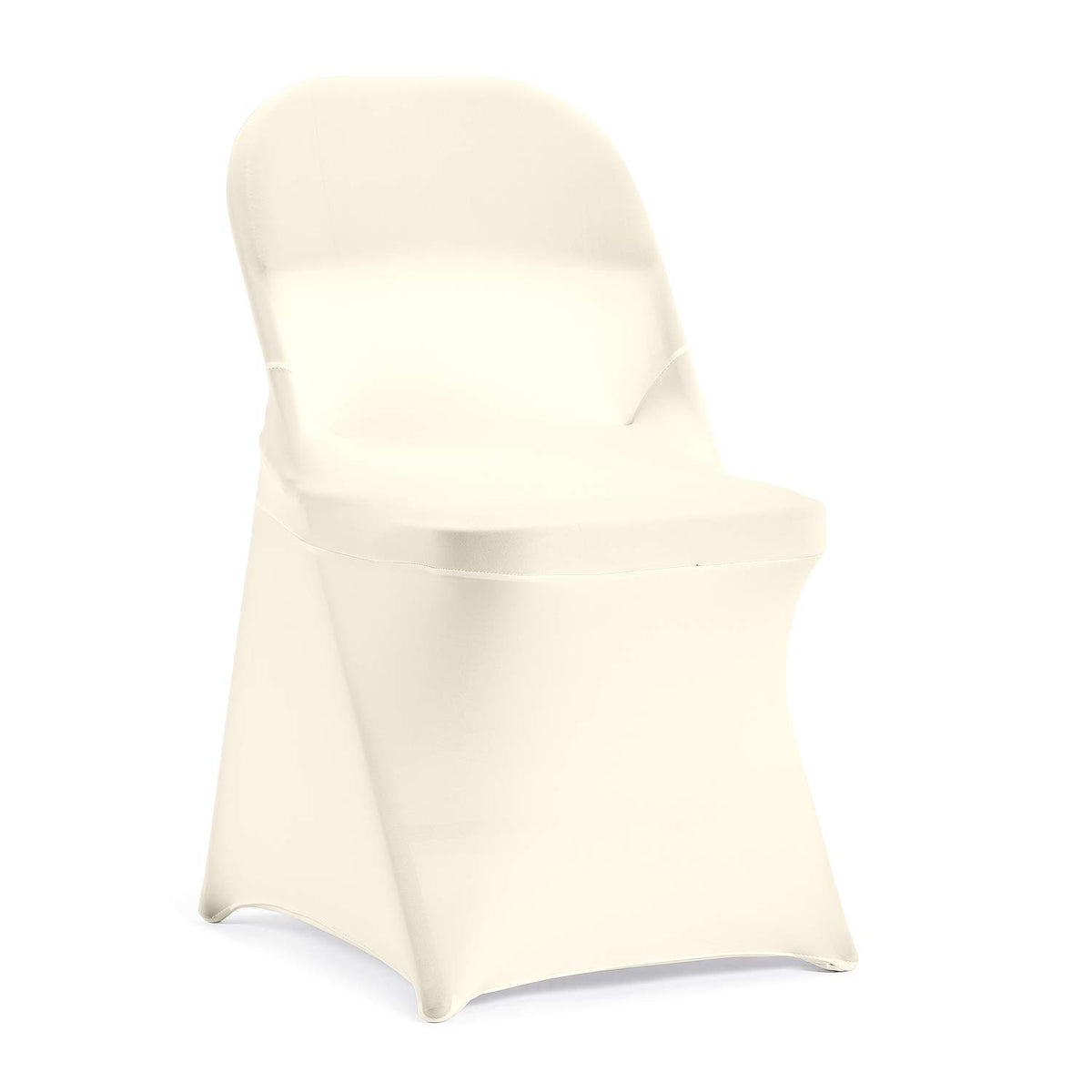 Peomeise Stretch Spandex Folding Chair Cover For Wedding Party Dining Banquet Event (25, Ivory)
