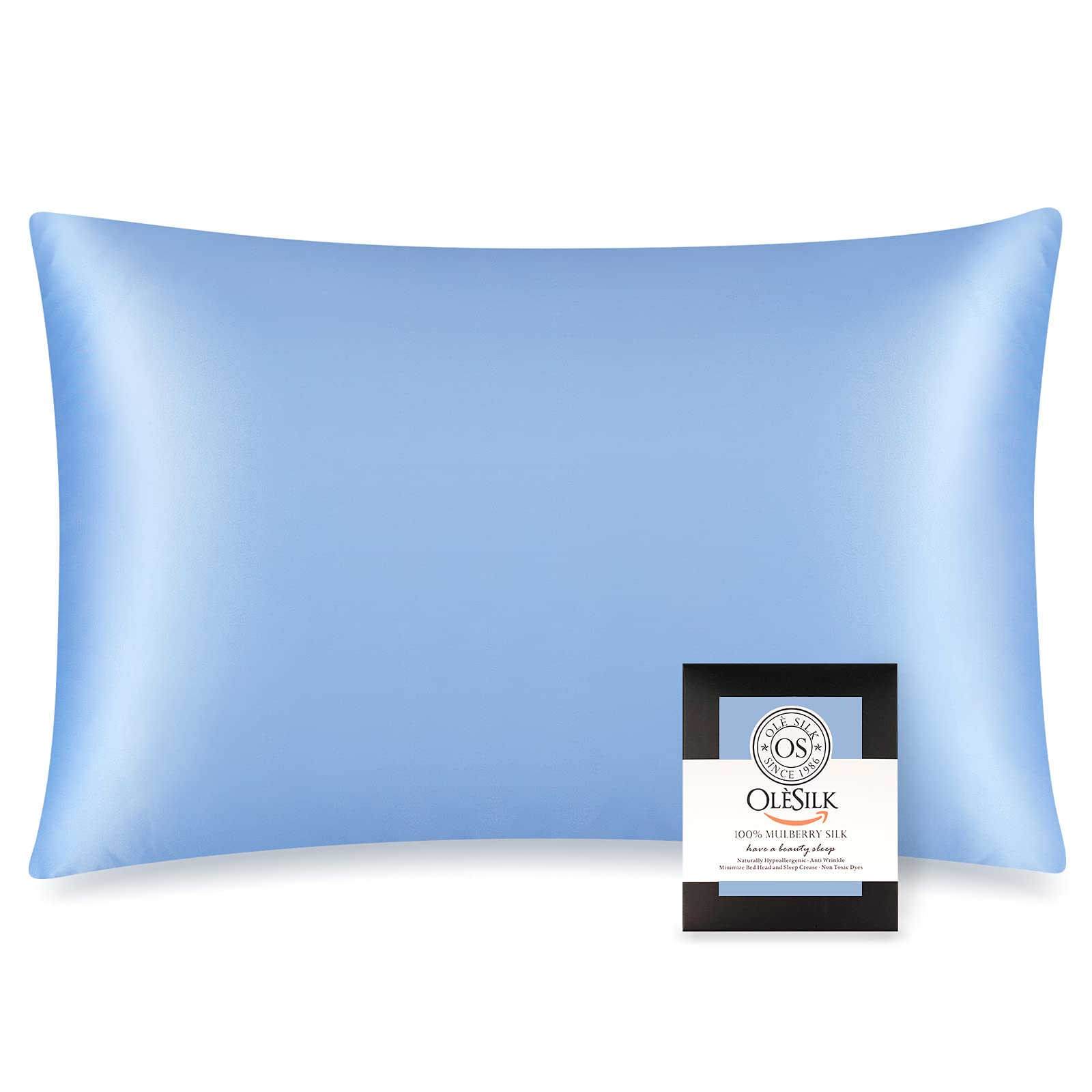 OLESILK 100% Mulberry Silk Toddler Pillowcase for Hair and Skin, Both Sides 19 Momme Pure Natural Silk Travel Pillow Cases with 