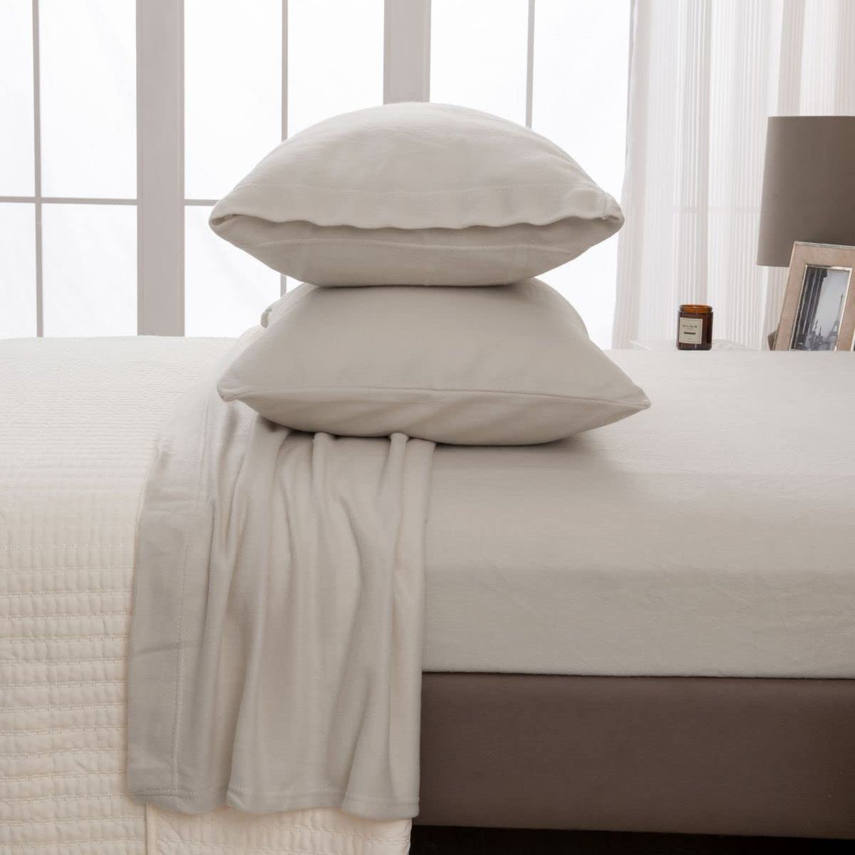 Great Bay Home Super Soft King Ivory Micro Fleece Sheet Set | Cozy, Warm, Durable, Breathable, And Fluffy Bed Sheets | Microflee