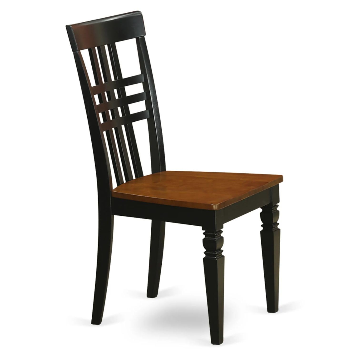 East West Furniture LGC-BCH-W Logan Dining Room Stylish Back Solid Wood Seat Chairs, Set of 2, Black & Cherry