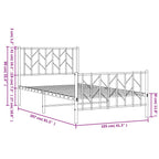 vidaXL Sturdy Metal Bed Frame with Headboard and Footboard - Single Bed Platform - Black Steel Frame for Bedroom Furniture - 39.4"x78.7" Mattress Compatible