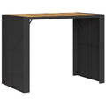 vidaXL Patio Table with Acacia Wood Top - Outdoor Furniture - Black Poly Rattan Frame - Powder-Coated Steel - 57.1" Length x 31.5" Width x 43.3" Height - Rectangular Modern Garden Table