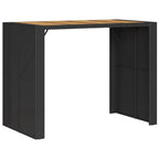 vidaXL Patio Table with Acacia Wood Top - Outdoor Furniture - Black Poly Rattan Frame - Powder-Coated Steel - 57.1" Length x 31.5" Width x 43.3" Height - Rectangular Modern Garden Table