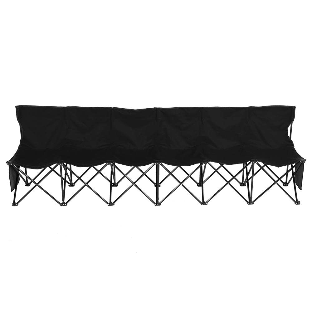 Yaheetech Portable Folding Bench 6-Seat Fabric Outdoor Chair For Teamwork Activities, Sports, Party, Open And Closed Easily With Carrying Bag