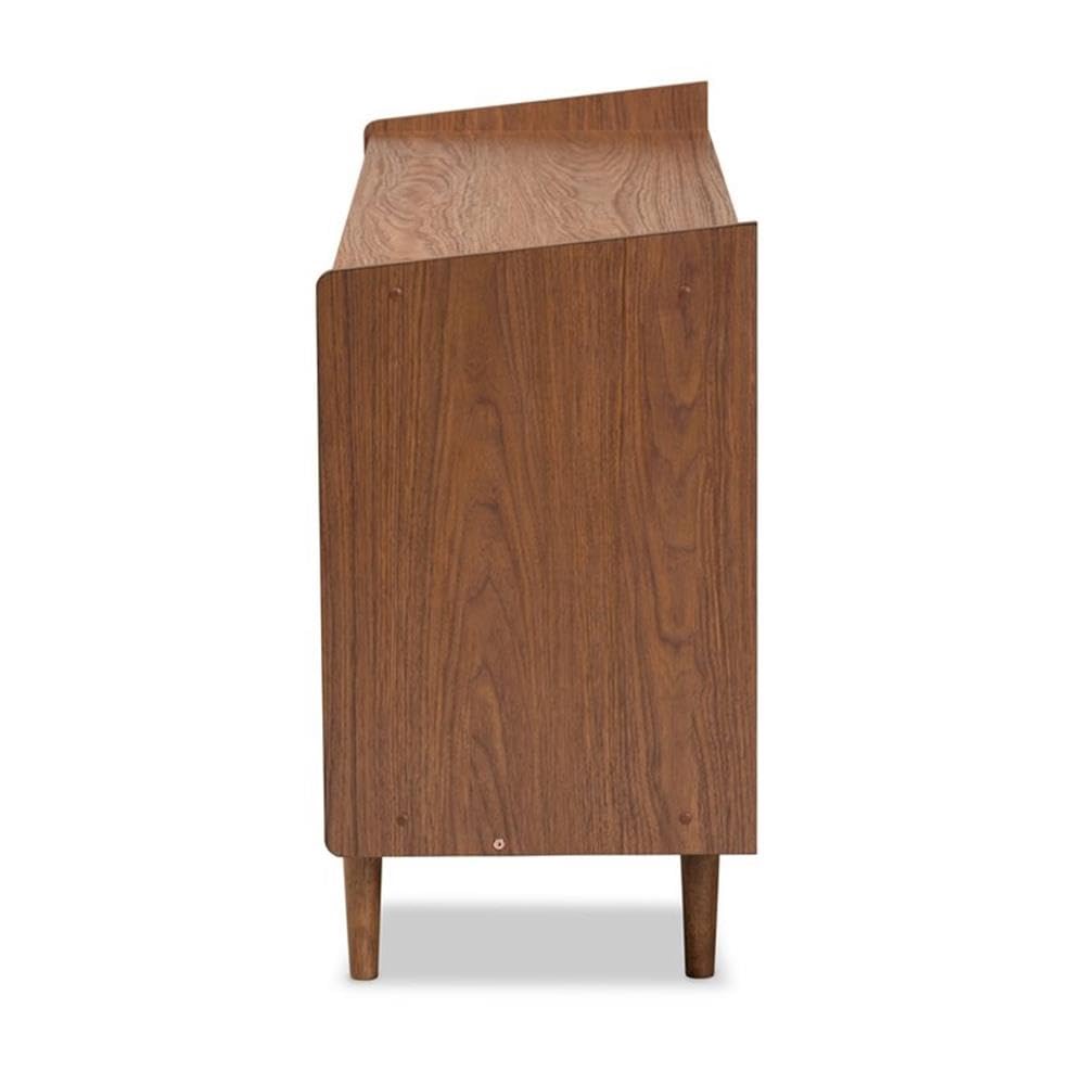 Baxton Studio Halden Mid-Century Modern Multicolor Walnut Brown and Grey Gradient Finished Wood 2-Door Dining Room Sideboard Buffet