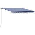 Vidaxl Manual Retractable Awning - 157.5"X118.1" Blue And White Awning With Adjustable Angle And Height, Anti-Uv & Water Resistant For Patio, Balcony, Café