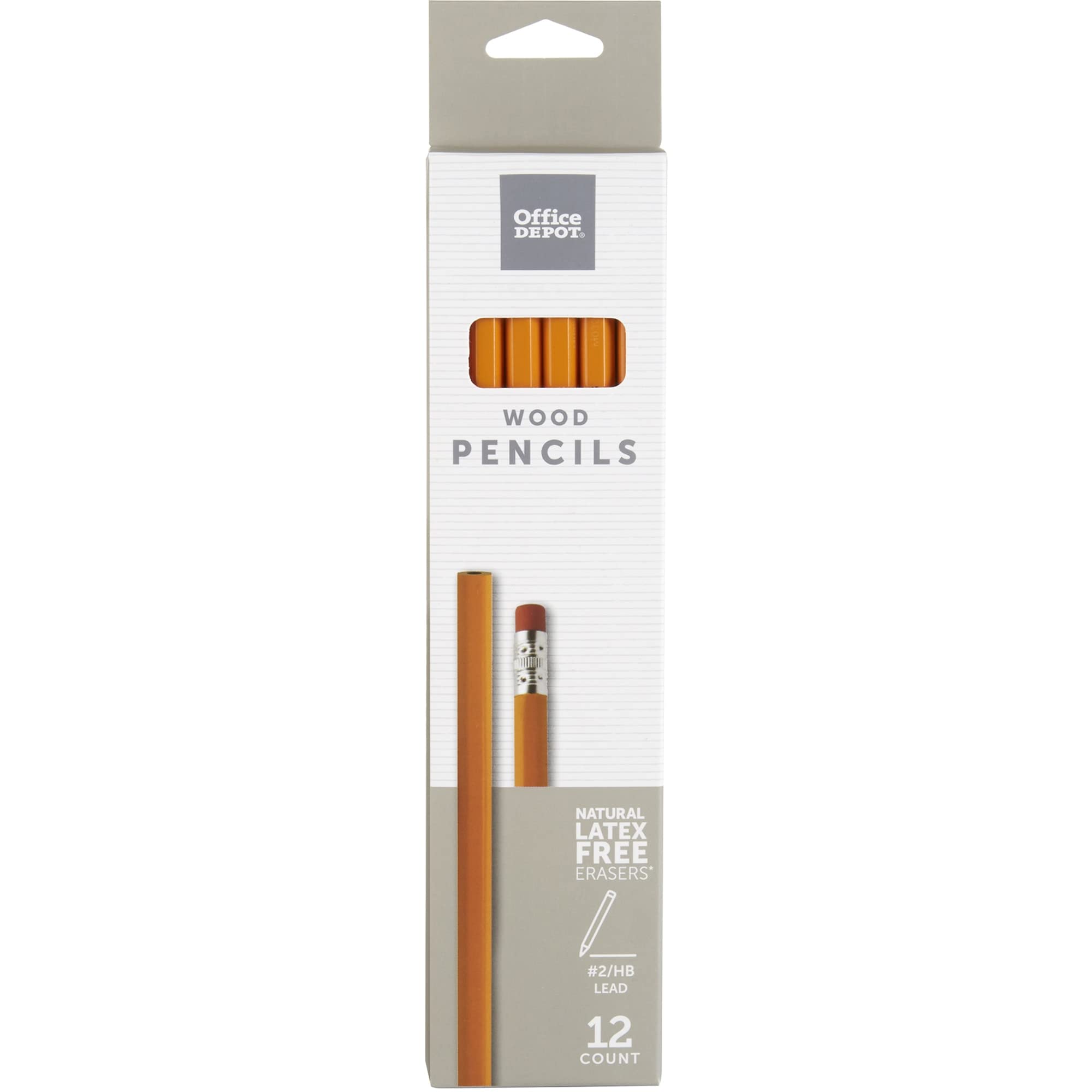 Office Depot Brand Wood Pencils, #2 Hb Medium Lead, Yellow, Pack Of 12