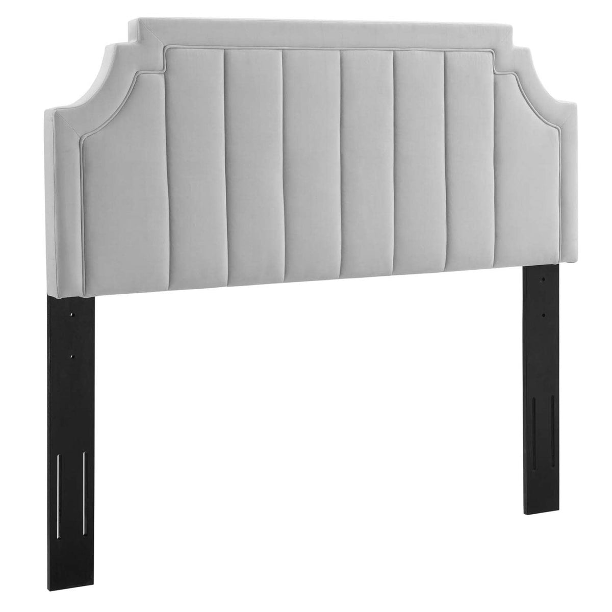 Modway Alyona Channel Tufted Performance Velvet Headboard, King/California King, Light Gray