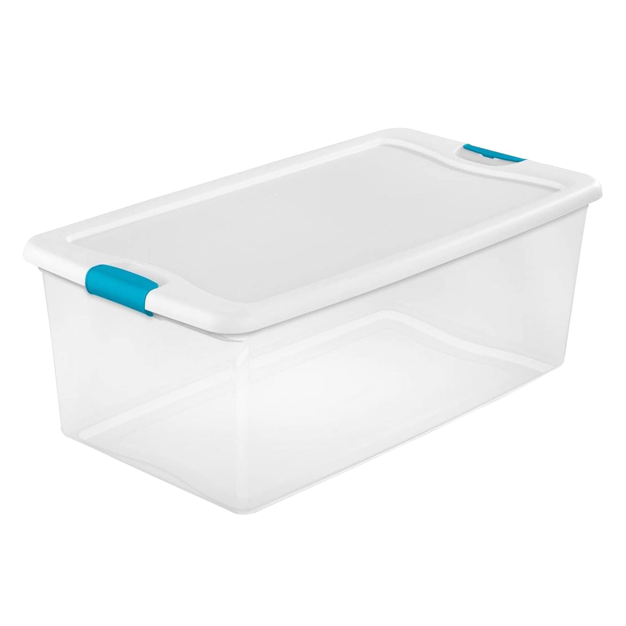 Sterilite 12-Pack Latching Box, Stackable Storage Bins With Lids, Clear Plastic, 106 Quart