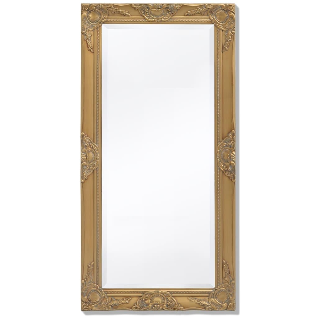 vidaXL Wall Mirror, Bathroom Mirror with Baroque Style, Wardrobe Mirror, Vanity Mirror for Door Bedroom Living Room Dressing Room Entryway, Gold