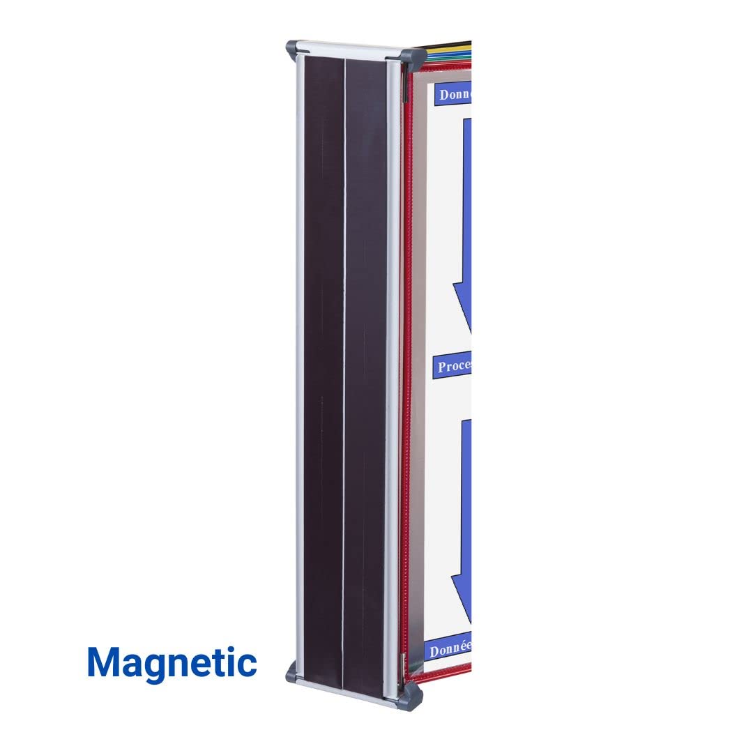 Tarifold® Magnetic Wall Mounted Reference System,10 Double-Sided Letter-Size Pockets, Assorted Colors, (W291M)