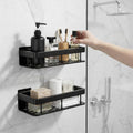 ZOSTICA Bathroom Storage Shelf Wall Mount, Rust Resistant Shower Caddy Organizer for Toiletries, Skincare Products, Soap and Dai